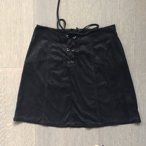 Black Suede Mini Skirt